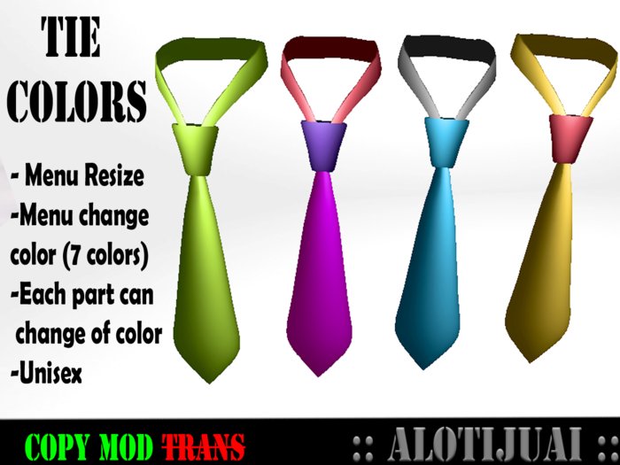 Second Life Marketplace Tie Colors